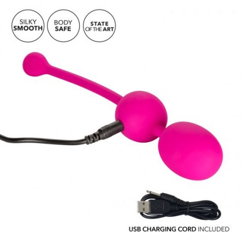 Розовые вагинальные шарики с вибрацией Rechargeable Dual Kegel